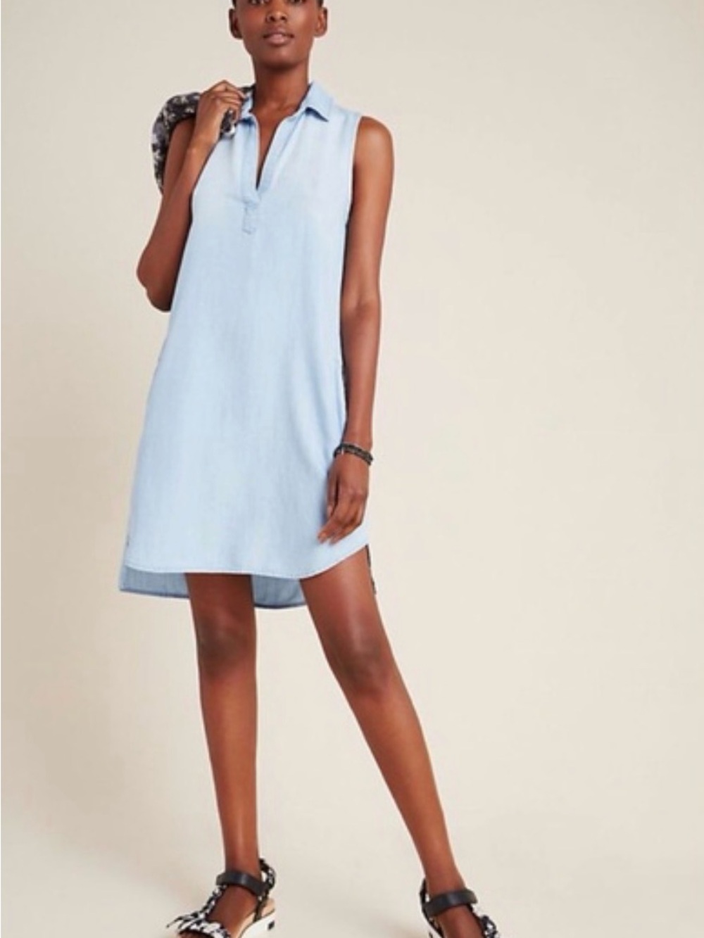 Anthropologie cloth & stone Pale Blue Sleeveless Dress